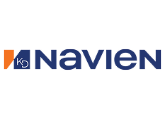 Navien logo featuring an orange and blue icon with the letters KD next to the blue text Navien.