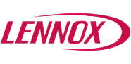 Lennox company logo with red lettering and a surrounding swoosh design.
